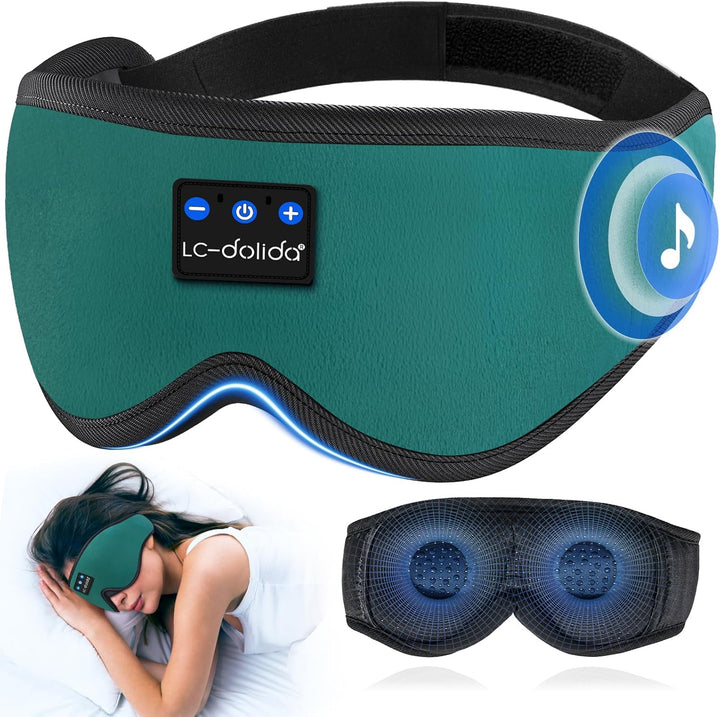 Bluetooth Sleep Mask Headphones 200% Blackout 3D Deep Eye Mask with Headphones Bluetoothv5.4 Can Play 15Hrs Breathable Eye Mask with Bluetooth Earphones for Travel,Nap Sleeping,Shift Work