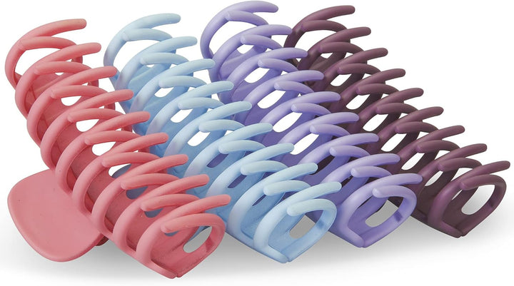 9Cm Hair Clips Women Girls Hair Claw Clips Non-Slip Grip Strong Hold Brown/Black Hair Clips for Fine Hair Shiny Sectioning Styling Clips 2PCS Claws Set