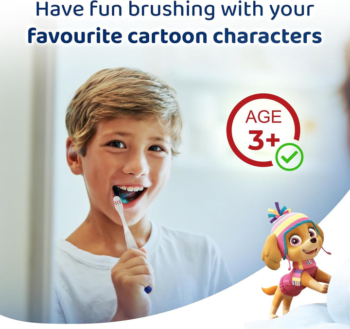 Paw Patrol Flashing Toothbrush for Kids with 2 Minute Flashing Light, Comfortable Handle Grip, Soft Rounded Bristles and Suction Cup for Upright Storage for Children Ages 3+