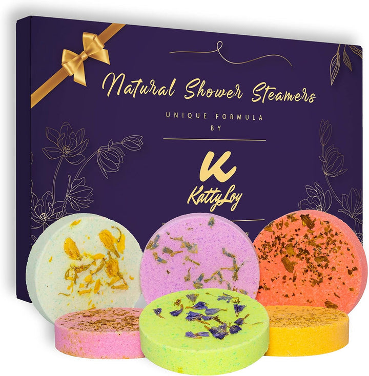 - Natural Shower Steamers Bath Bombs Fizzer Set Luxury Home Spa - Gift for Women Her Girl Girlfriend Mum Nan Wife - Lavender Rose Mint - Novelty Birthday Present Christmas Stocking Filler
