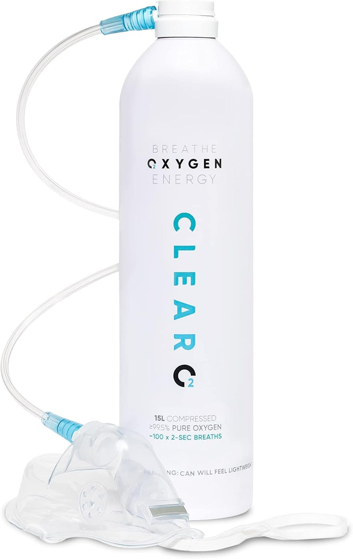 15L Oxygen Can with Mask and Tube | Pure Breathing Oxygen in a Lightweight Aluminium Canister | Made in Britain (Full Kit, 15 L (Pack of 1))