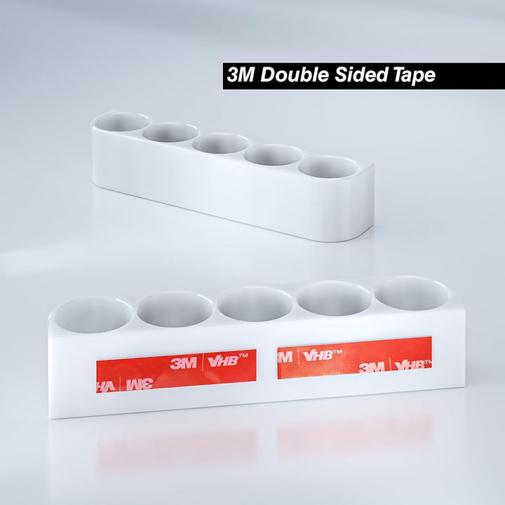 Fridge Holder Tray for 10Ml Glass Peptide Vials or Storage Case 5/7 Slot Heavy Duty Peptide Insulin Vial Protector Wall Mount White with 3M Stickers (10Ml Vial)