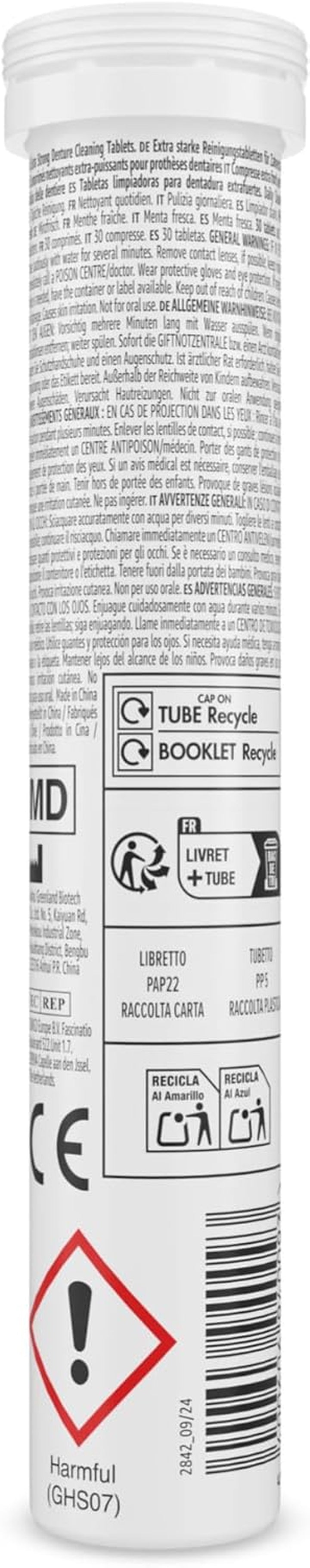 Extra Strong Denture Cleaning Tablets - 3 Packs of 30 Tablets, Mint Fresh