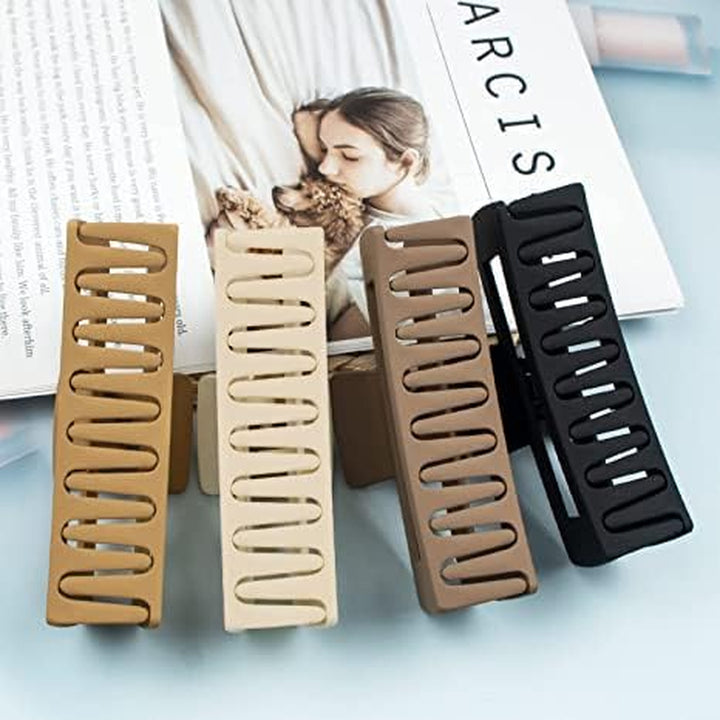 Hair Claw Clips for Women Thick Hair, 4.1 Inch Matt Coated Hair Clips Women for Thick & Thin Hairs, 4PCS