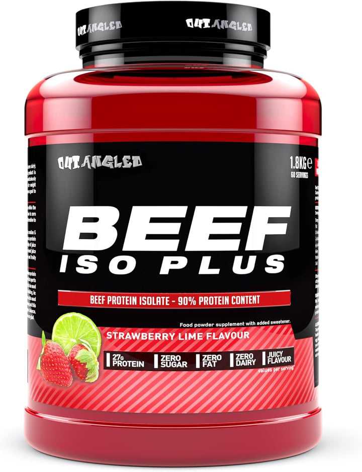 Beef Iso Plus, Beef Protein Isolate Powder, High Protein, Zero Fat and Sugar | 1.8Kg, Orange Burst | Halal, Paleo and Keto Friendly, Dairy and Gluten Free