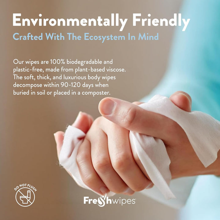 Antibacterial Body Wet Wipes for Adults 1 Pack (12 Wipes) - Coconut Scent - Extra Large Biodegradable - Dermatologically Tested & Suitable for the Elderly or Disabled - Great for Camping