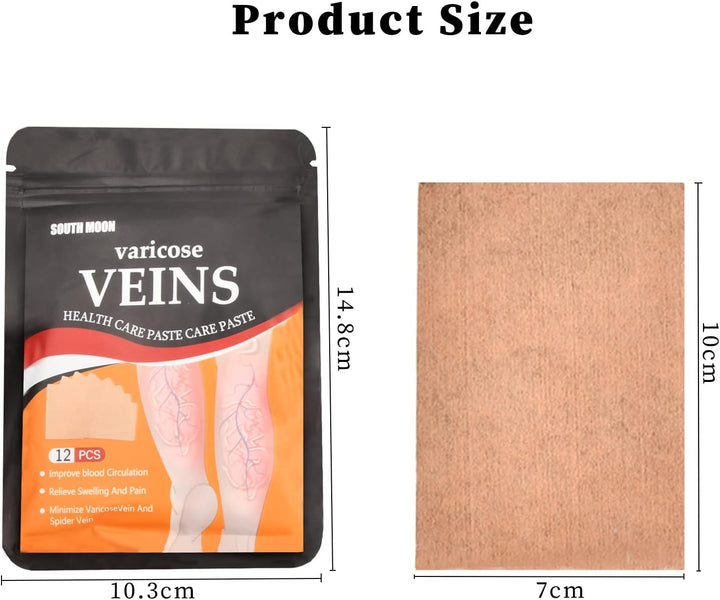 12Pcs Spider Veins Removal for Legs Treatment Patch, Varicose Veins Treatment for Legs, Varicose Veins Patch Relief Leg Pain Strengthen Capillary Health & Improve Blood Circulation