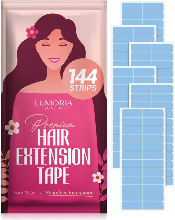 144 Pcs Hair Extension Tapes Double Sided Ultra Hold - Tape Hair Extensions, Tape Extensions Hair Tape, Hair Tapes, Tape-In Extension Retape, 4 X 0.8Cm Pre Cut Tabs