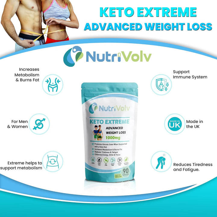 Keto Extreme Fat Burner Keto Diet, Weight Loss, Boost Energy Level & Metabolism - 90 Capsules