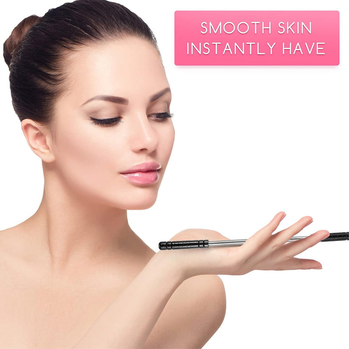 2 Pieces Facial Hair Remover Spring Eyebrow Face Epilator Threading Tool Remove Hair from Upper Lip, Chin, Cheeks and Neck for Women Men, Black