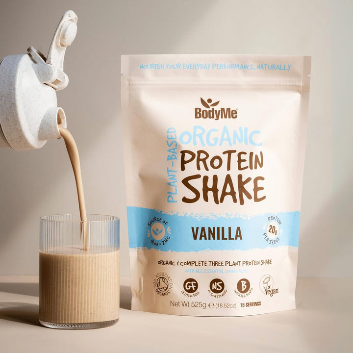 Organic Vegan Protein Powder (525G) Vanilla - 20G Complete Protein - Plant Based Nutrition Shake - Gluten Free, Soy Free, Dairy & Lactose Free, Sweetener Free, High Fibre