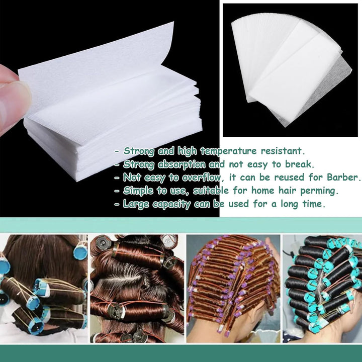 90PCS Disposable Salon Hair Color Perm Paper - High Temperature Resistance for Hot & Cold Curling Styling (11.5X6.5Cm)