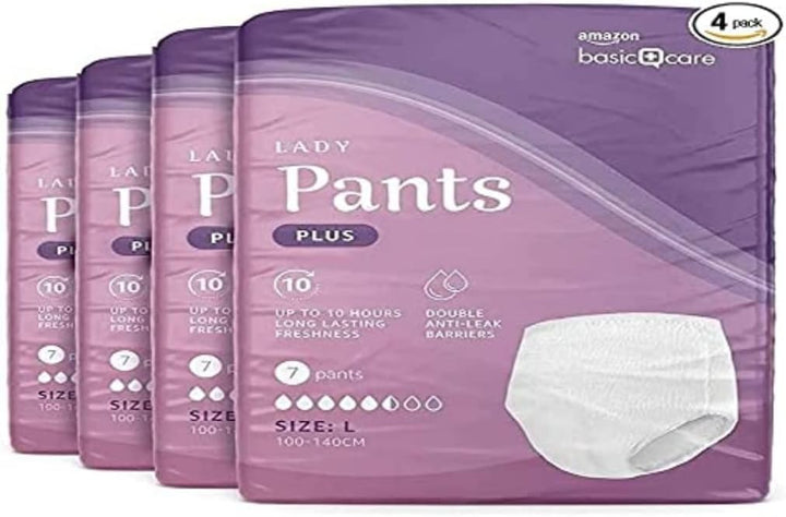 Lady Pants plus Medium – 28 Count (4 Packs of 7), White