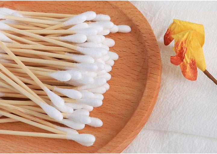 Bamboo Cotton Buds - 1000 Pcs Organic Cotton Wool Buds, Biodegradable, Sustainable, Plastic-Free, Fully Recyclable Ear Buds (1000, Standart)