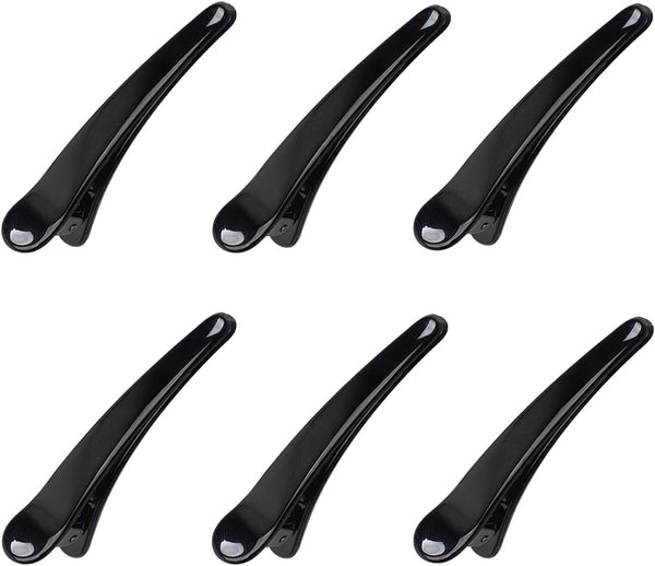 6Pcs Hair Sectioning Clips Professional Hair Clips,Plastic Hairdresser Clips,Hair Styling Clips Salon and Home Hair Cutting Clips for Hairdresser (Black)