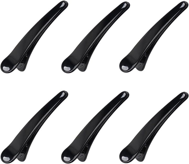 6Pcs Hair Sectioning Clips Professional Hair Clips,Plastic Hairdresser Clips,Hair Styling Clips Salon and Home Hair Cutting Clips for Hairdresser (Black)