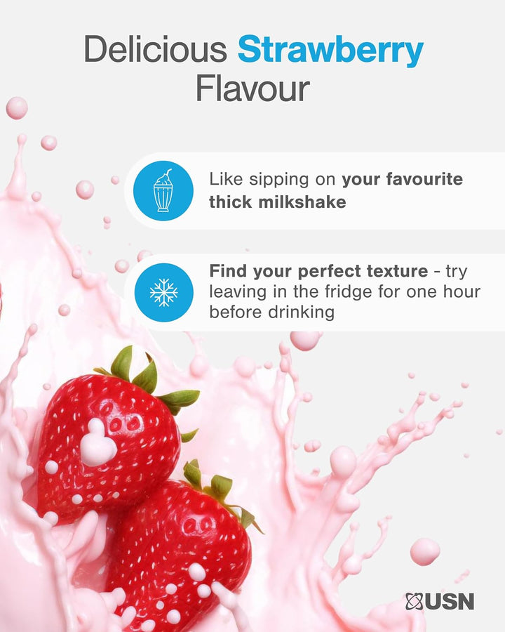 Diet Fuel Ultralean Meal Replacement Shake Powder, Strawberry Flavour - 1Kg, High Protein Shake Powdered Drink Mix, Low Calorie Diet & Weight Control Powder, 25G Protein