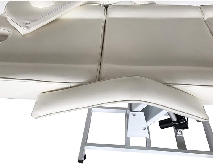 Electric Massage Table 3 Section Adjustable Bed Couch Beauty Salon Recliner Chair Treatment Tattoo Facial SPA Massaging Bed (White)(Includes 2 Packages) (White)