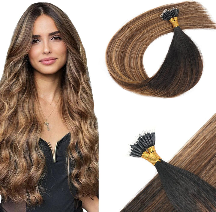 1000 Nano Rings - 3Mm Silicone Lined Hair Extension Beads - Dark Brown