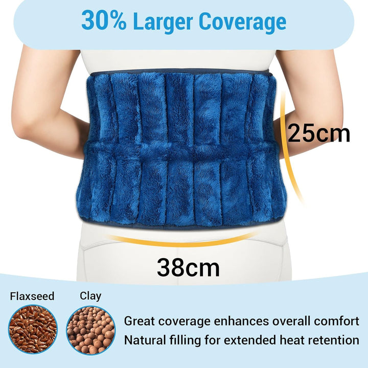 9X47Inch Microwavable Heating Pad for Back Pain Relief and Cramps, 2.5LB Microwave Wheat Bag Wearables Moist Heat Therapy Gifts for Sciatica, Waist, Stomach, Hip, Muscle Aches, Warm Compress