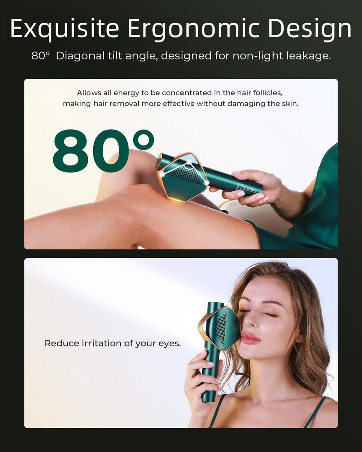 Laser Hair Removal Device, 600-1200NM IPL Hair Removal Device, 0.8S Rapid Flash IGBT, Max 19.8J, Unlimited Flashes, 3 Energy Modes Hair Removal Device for Women, Body, Armpits, Bikini