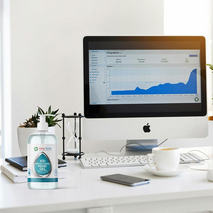 6 X 500Ml Hand Sanitiser 70% Alcohol Gel anti Bacteria Viral Eliminating Formula Gel Alcohol anti Bacterial Formula Pack of 6