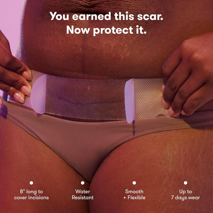 C-Section Silicone Strips: C-Section Recovery Must Have Scar Patches, Reusable Medical Grade Treatment for Keloid Scars, 20Cm Length, 6 Count + Keep-Clean Case