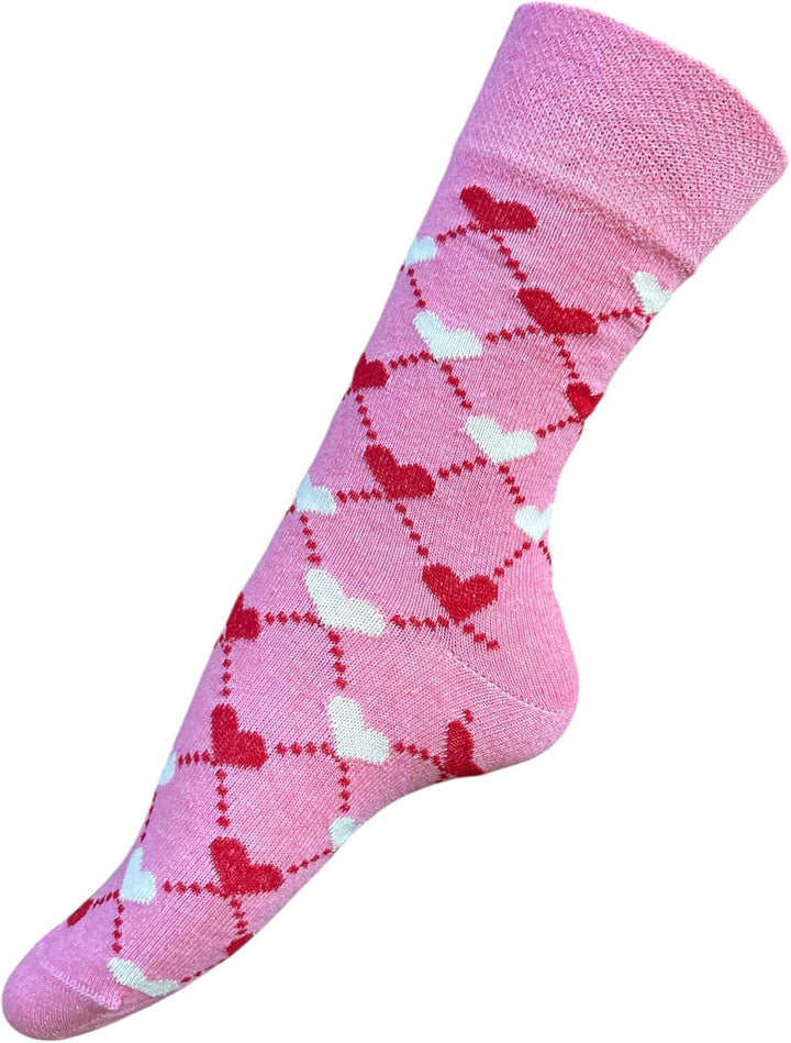 6 Pairs Ladies Loose-Top Non-Elastic Socks, (Pack of 6) COTTON, Bright Colours Diabetic Socks UK Size 4-7, EUR Size 37-42