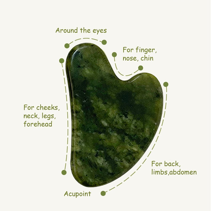 Gua Sha, Premium Gua Sha Stone, Guasha for Face Upgraded, Guasha Stone Natural Jade Stone