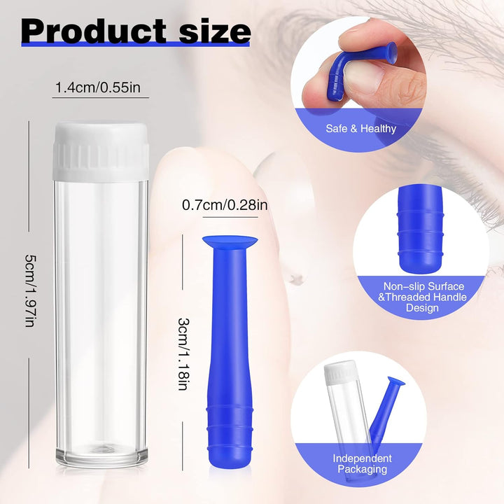 Contact Lens Remover Tool Contact Applicator Scleral Lens Remover Inserter Soft Suction Holder with Ventless Bottles and White Tweezers