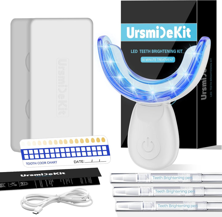 Teeth Whitening Kit with LED Light and Tooth Whitening System, Dentists Recommended, Effectively Removes Stains from Coffee, Tea & Smoking - Safe, Fast, and Gentle for Sensitive Tooth