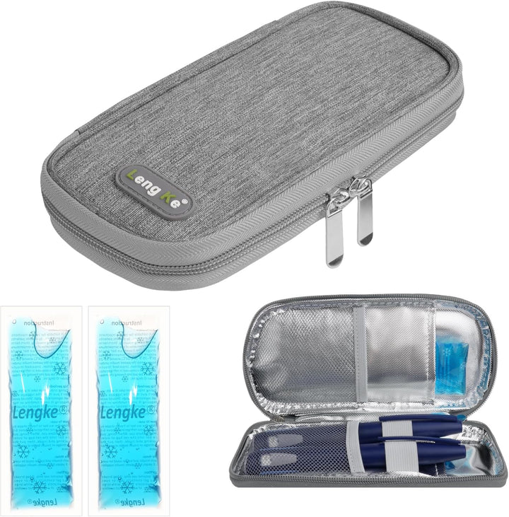 Insulin Cooler Travel Case with 2 Ice Packs - Portable Medicine Cooler for Diabetic Supplies, Insulin Pen Storage and Small Travel Pack