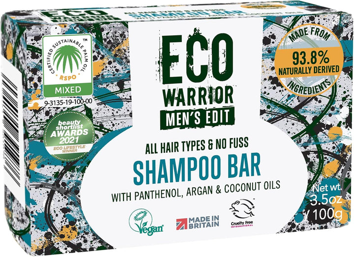Eco Warrior Men'S Edit All over Body Soap Bar | Vegan, Natural, Cruelty-Free, Eco Friendly | Free from SLS or Parabens | Nourishing Mens Soap with Shea Butter and Essential Oils | Mens Gifts, 100G