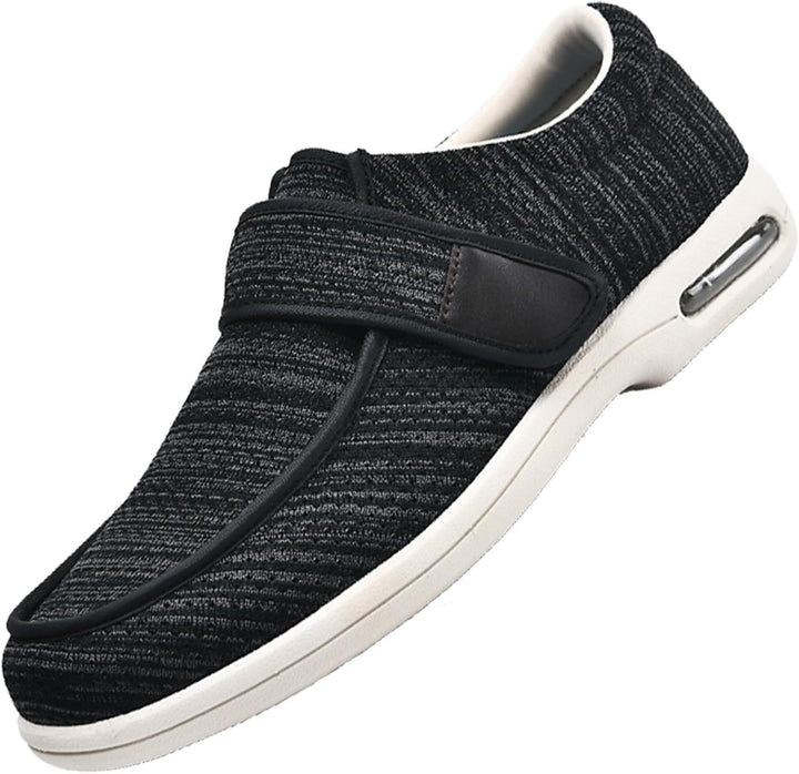 Extra Wide Fit Diabetic Shoes,Close Wide-Fitting Touch Bar-Strap Slippers Adjustable Hook and Loop Comfy Swollen Feet Shoe,