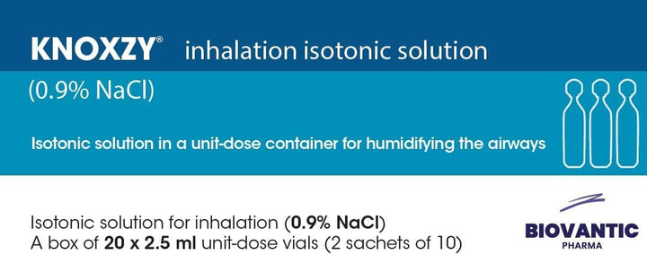 Isotonic Saline Solution 0.9% - Sodium Chloride Nacl - Inhalation Saline Solution – 20 X 2.5 Ml Unit Dose Vials