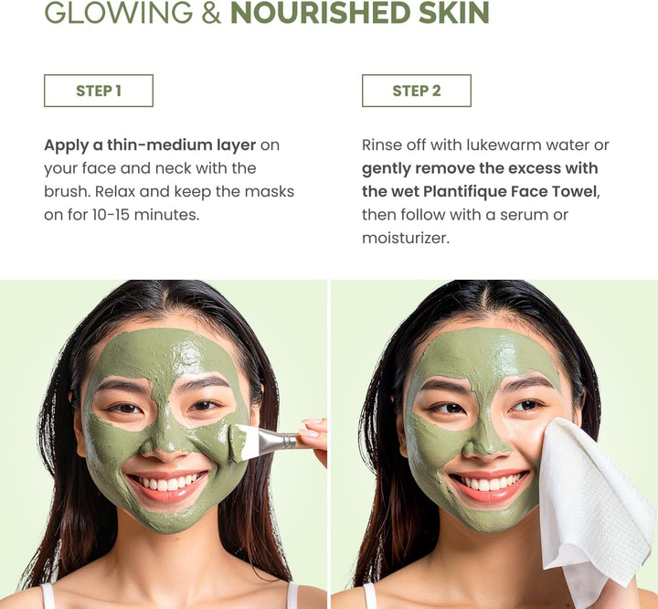 Korean Skincare Face Mask – Organic Clay Mask with Avocado & Green Tea, Vegan & Dermatologically Tested Mud Mask for Face & Body – 100G/3.4 Oz