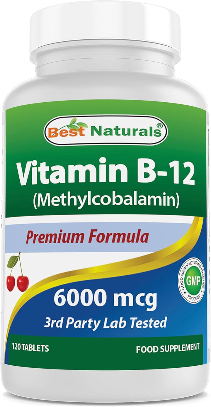 Vitamin B-12 as Methylcobalamin (Methyl B12), 6000 Mcg 120 Sublingual Tablets