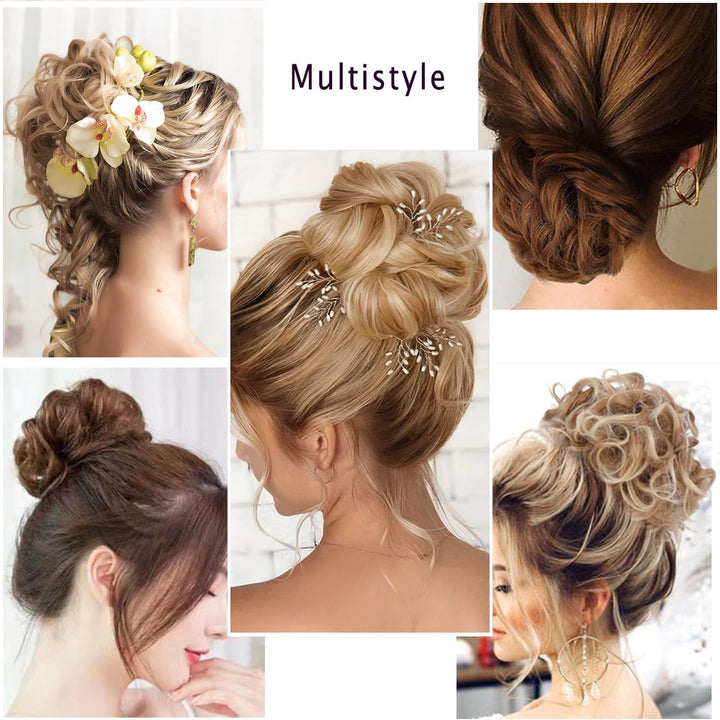 Curly Synthetic Hair Claw Clip Messy Bun Extensions Women'S Ponytail Hair Accessories (Black)