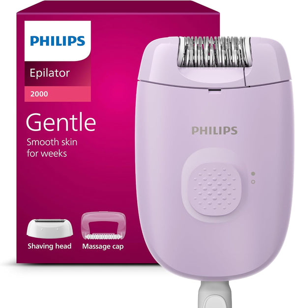 Epilator Series 2000, Corded Epilator for Body and Sensitive Areas, Epilate and Shave, Hair Removal Device for Women, Model BRE237/00