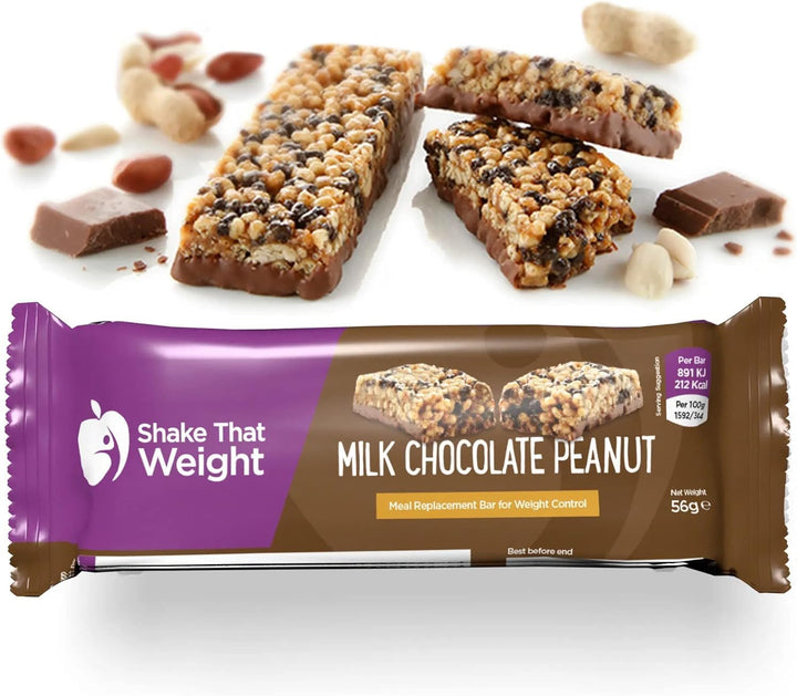 Meal Replacement Bar - Chocolate Peanut - 10 Bars - Meal Replacement Plan for Weight Loss - Very Low Calorie Diet - VLCD - High in Protein
