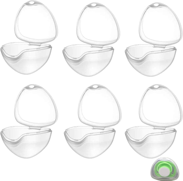 6PCS Dummy Case Pacifier Storage Box Pacifier Case Transparent Pacifier Case Soothers Pod Storage Box Travel and Family Use Pacifier Holder Newborn Dummies for Holding Pacifiers
