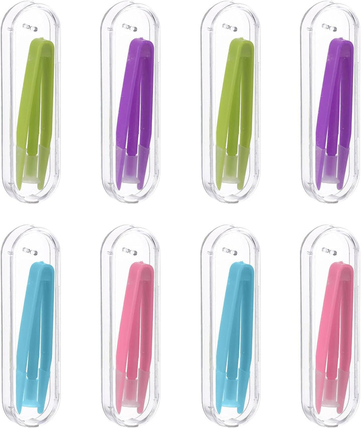Contact Lenses Applicator, 8Pcs Contact Lens Remover Tools Portable Plastic Contact Lens Tweezers Contact Lens Suction Stick Handler with Storage Case for Outgoing Travelling
