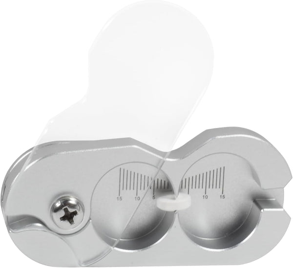 Pill Cutter for Small Pill, 1/2, 1/4, 1/8 Cutting, Metal Pill Cutter with Laser Scale& Transprent Lid, Silver