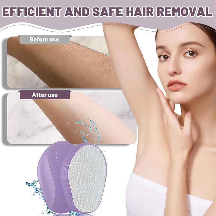 Crystal Hair Remover for Purple Nano Glass Remover - Gentle Body Hair Removal Tool, Easy Magic Hair Eraser for Women, Suitable for All Parts of the Body, Makes Skin Soft and Silky
