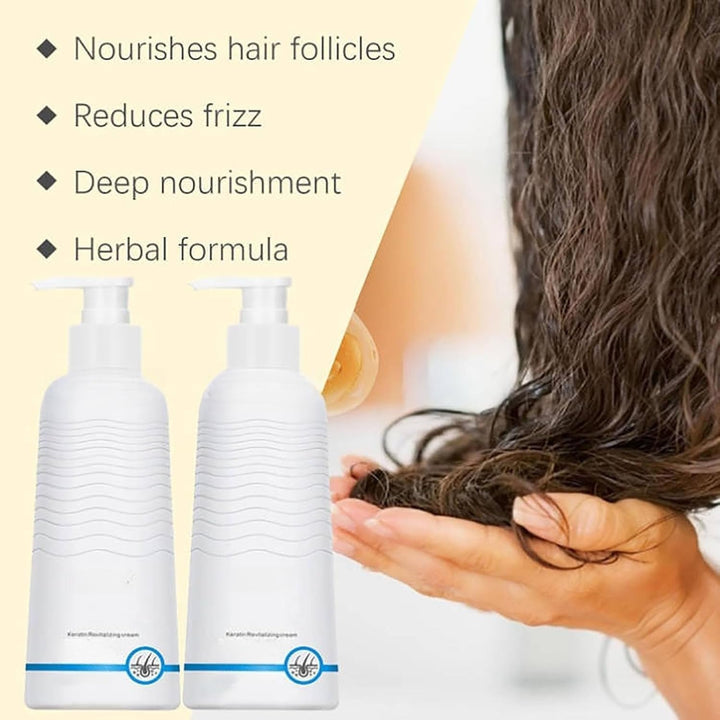 Keratin Revitalizing Cream Hair Mask, Women'S Smooth Leave-In Conditioner, Deep Moisturizing, Damaged Hair, Strong and Smooth