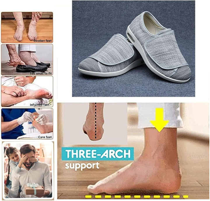 Diabetic Foot Shoes, Mens Casual Outdoor Diabetic Edema Adjustable Breathable Arthritis Shoes, Comfortable Edema Orthopedic House anti Slip Wide, for Arthritis, Fasciitis, Swollen