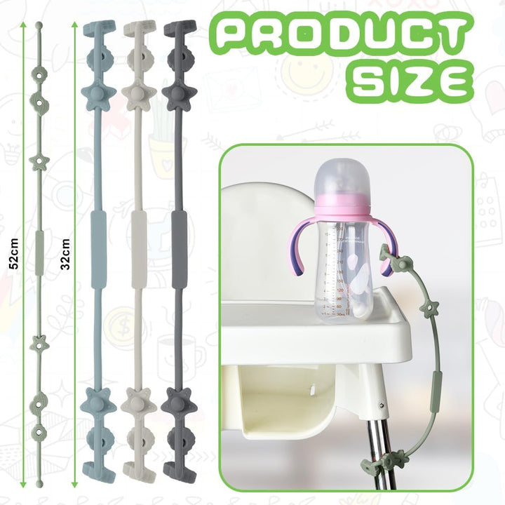 Silicone Toy Clip, 4Pcs Toy Safety Straps, Food Grade Silicone Pacifier Clips Sippy Cup Strap, Adjustable Stroller Pacifier Strap Hanging Toys, Baby Toy anti Drop Chain (Blue/Green)