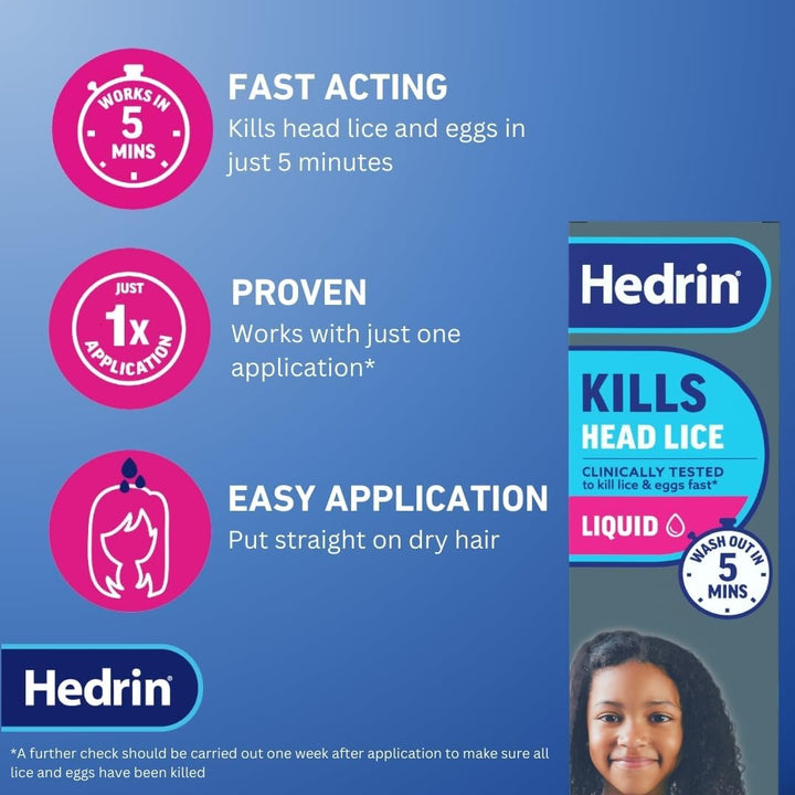 Kills Headlice Liquid Gel, Fast and Effective Lice and Nit Treatment, Kills Head Lice and Eggs, 4 Treatments, Clinically Tested, Suitable for Adults and Children, 100Ml