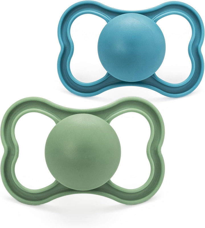 Air Night Soothers | 6 plus Months | 2 Pack | Glow in the Dark Dummies | Comes in Dummy Steriliser Case | Baby Accessories | Blue (Various Designs)