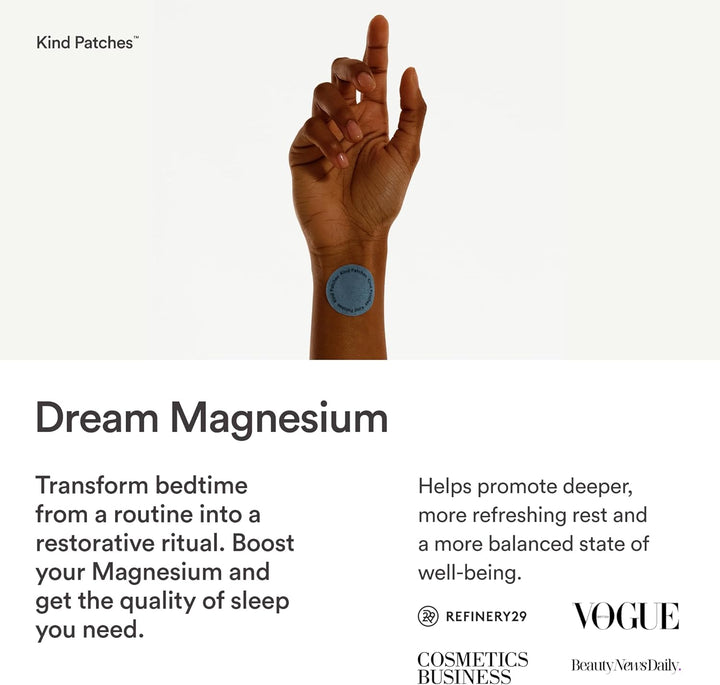 | Dream Patches™ Magnesium | Supports Quality Sleep, Calmer Mind, Stress & Anxiety | Plant-Based Botanical Blend with Magnesium, Passionflower, Ashwagandha & L-Theanine | 30 Vegan Patches